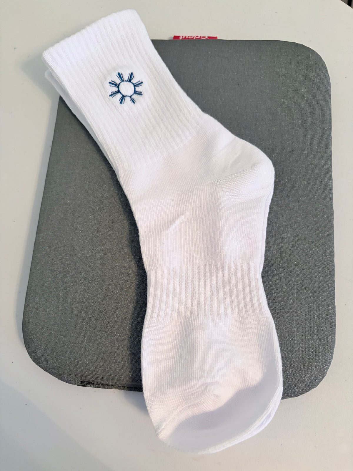 Filipino Sun Embroidered Crew Socks