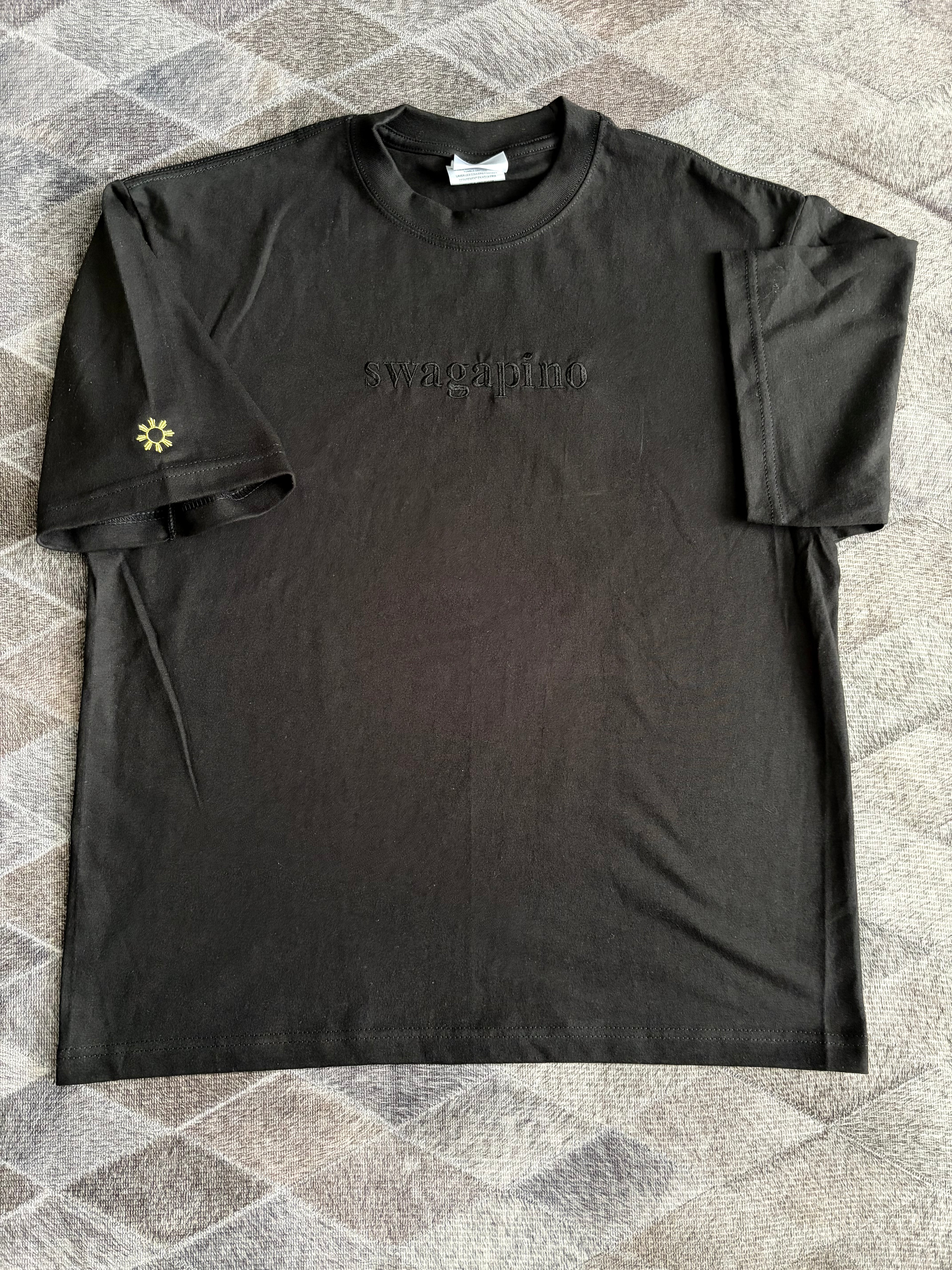 Swagapino Cropped T-Shirt - Embroidered Filipino Sun Sleeve