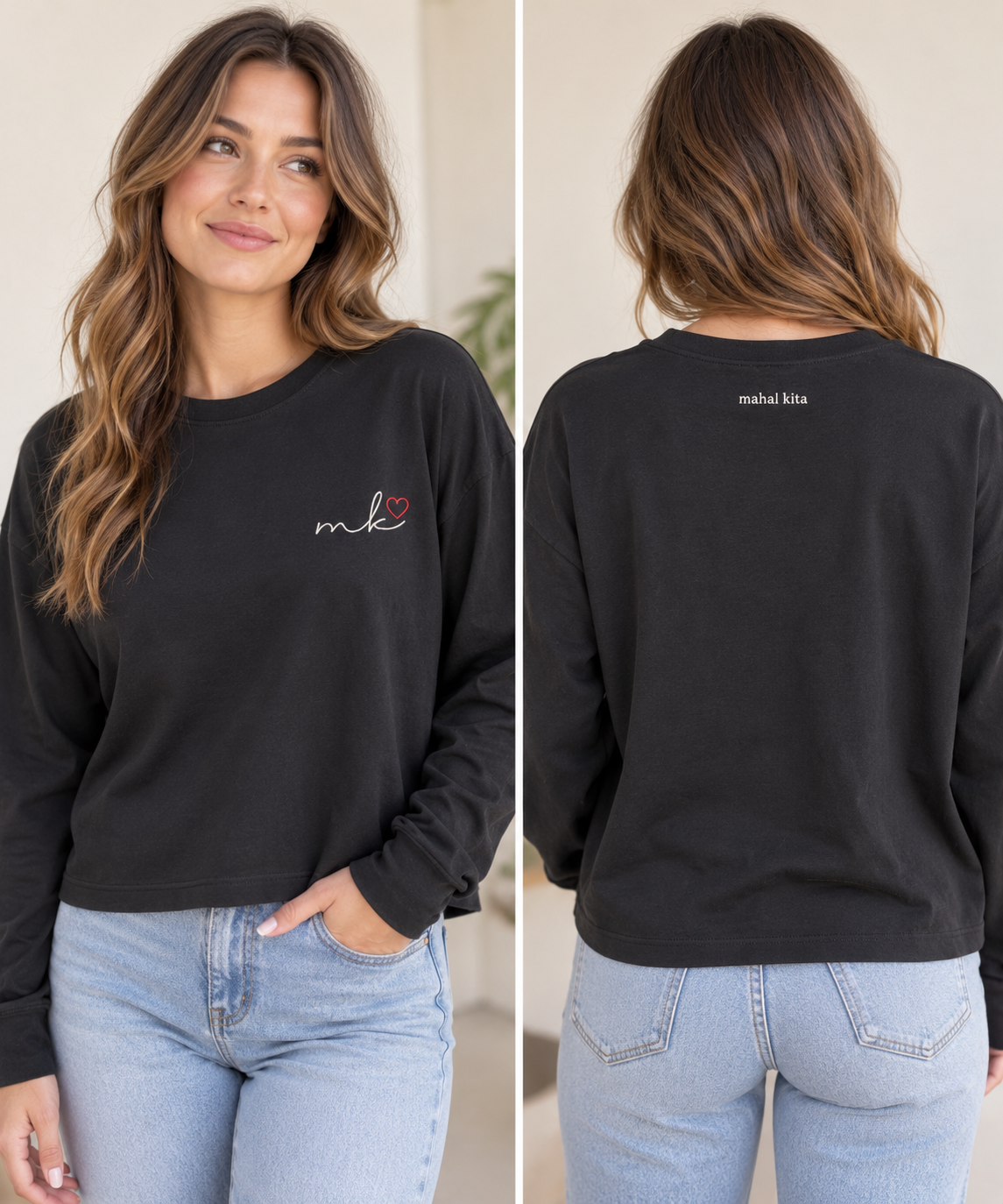 Mahal Kita Embroidered Long Sleeve T-Shirt - Filipino Love
