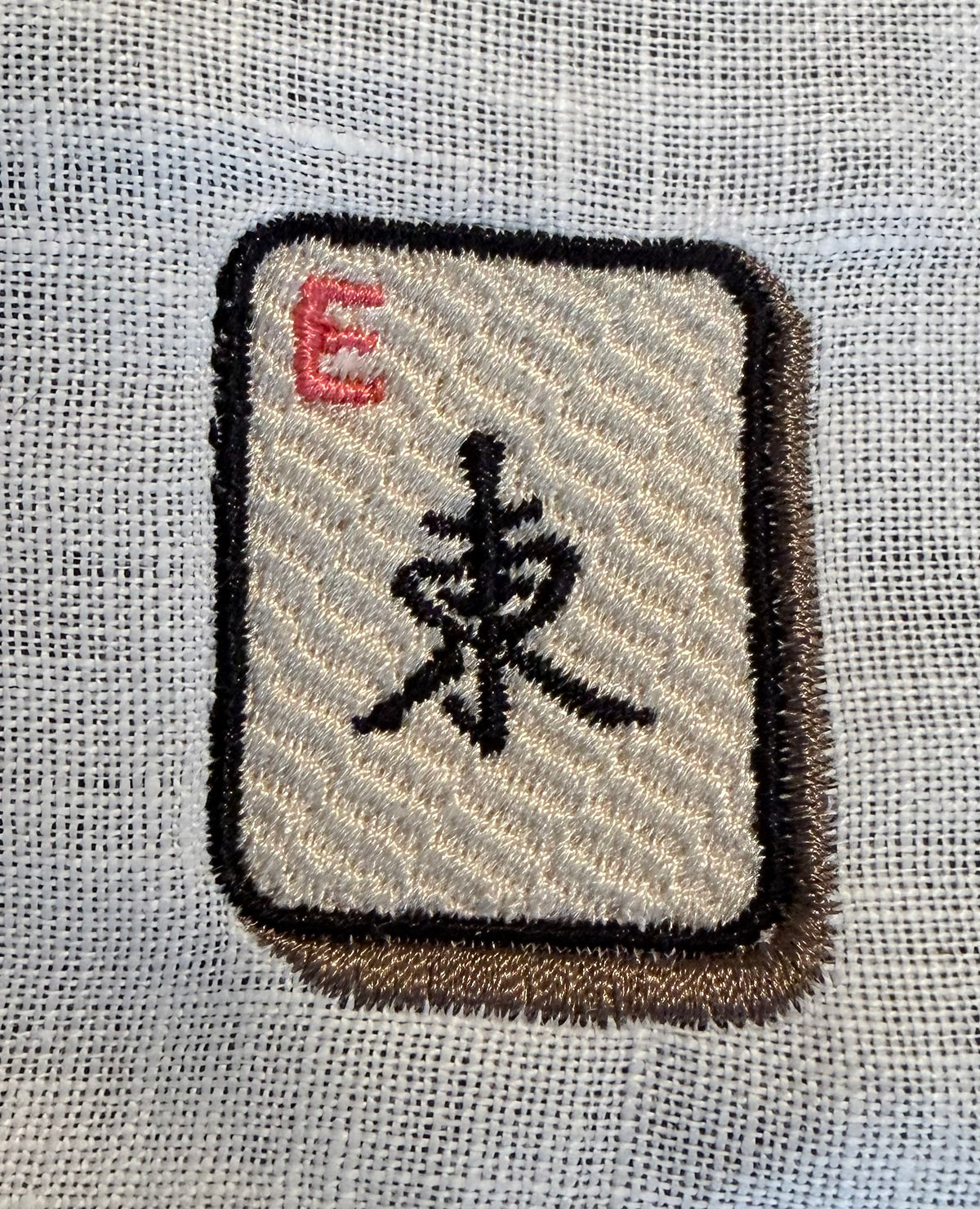 Mahjong Cocktail Napkins - Embroidered Set of 4