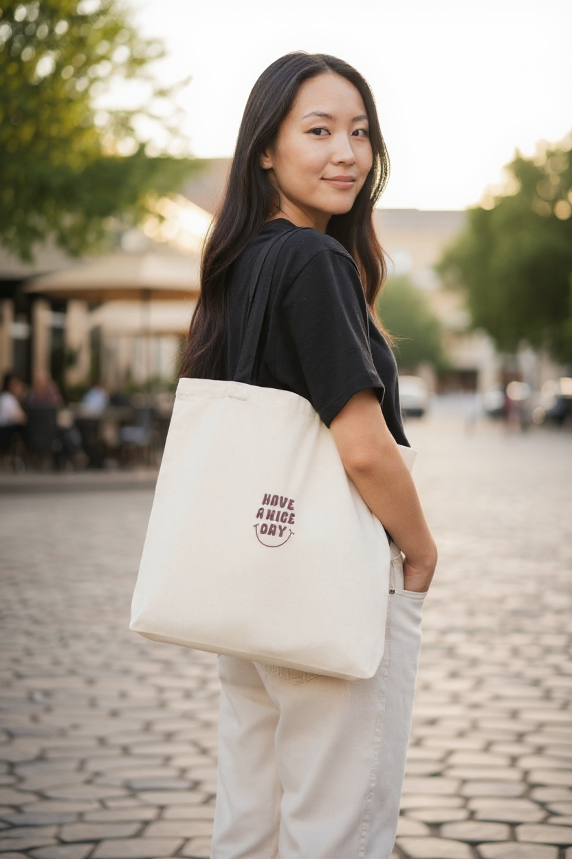 Canvas bag - Have a Nice Day (Blk. Strap)